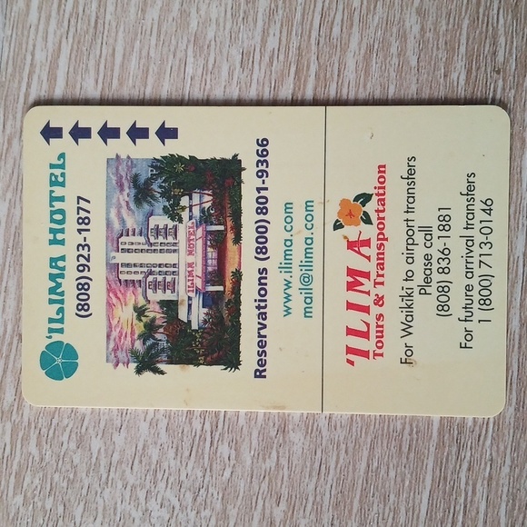 Ilima Hotel Room Key Card Collector's Item Waikiki, Hawaii Rare Memorabilia - Picture 3 of 7
